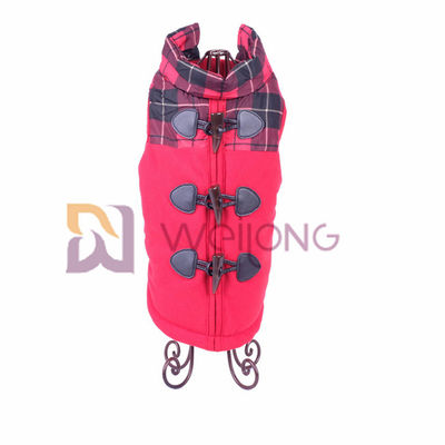 Loop Kulit Sapi Tanduk Anjing Jaket Bawah Velcro / Mantel Anjing Hangat Pembukaan Palsu