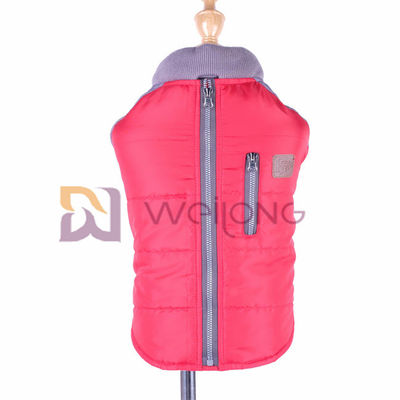 Faux Zipper Pocket Velcro Membuka Jaket Hewan Peliharaan Untuk Anjing Musim Gugur / Musim Dingin