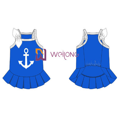 Disesuaikan Cvc Jersey Sailor Anchor Pet Dress Bernapas Anjing Gaun Wanita