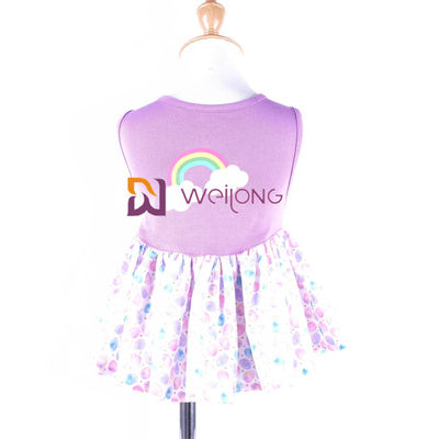 Disesuaikan CVC Jersey Rainbow Pet Dress Digital Print Pongee dog tutu skirt
