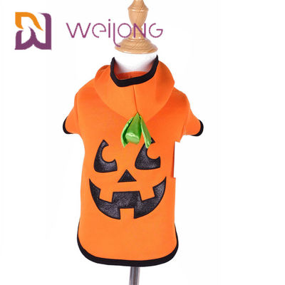 Musim Gugur Bordir Wajah Halloween Labu Anjing Hoodie Kucing Pakaian Anjing