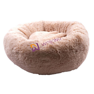 Tempat Tidur Anjing Mewah Donat Bulat Anti Kecemasan Nyaman Menenangkan Tempat Tidur Hewan Peliharaan Mewah Lembut