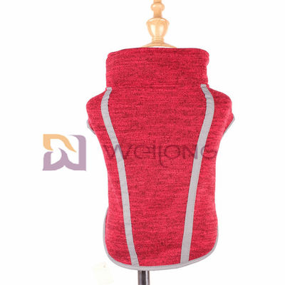 Red Heather Sweatshirt Fleece Autumn Velcro Pet Coat Untuk Anjing