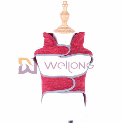 Red Heather Sweatshirt Fleece Autumn Velcro Pet Coat Untuk Anjing