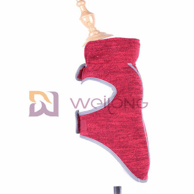 Red Heather Sweatshirt Fleece Autumn Velcro Pet Coat Untuk Anjing