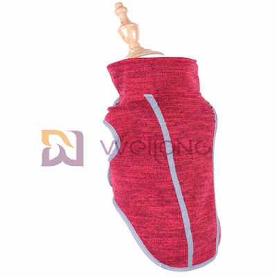 Red Heather Sweatshirt Fleece Autumn Velcro Pet Coat Untuk Anjing