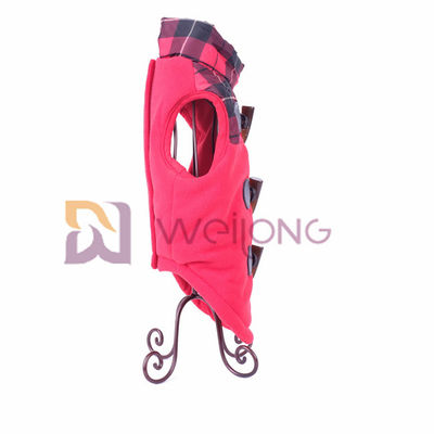 Loop Kulit Sapi Tanduk Anjing Jaket Bawah Velcro / Mantel Anjing Hangat Pembukaan Palsu