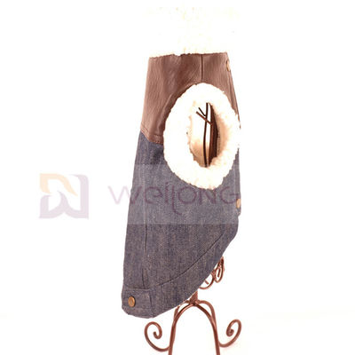 100% Poly Soft Dog Denim Sherpa Jacket Sherpa Lined Dog Jacket