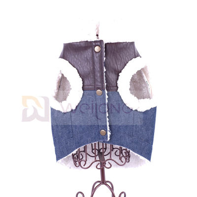 100% Poly Soft Dog Denim Sherpa Jacket Sherpa Lined Dog Jacket
