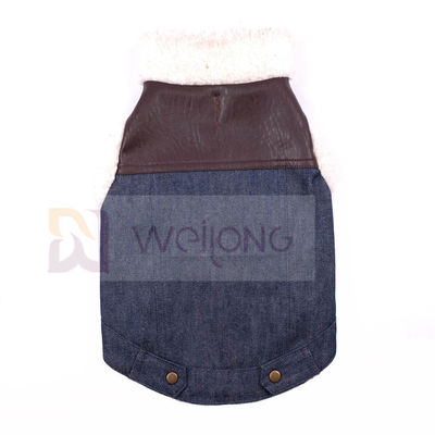 100% Poly Soft Dog Denim Sherpa Jacket Sherpa Lined Dog Jacket