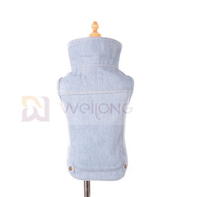 Musim Semi Musim Panas Mantel Hewan Peliharaan Biru Vintage Dicuci Jaket Denim Hewan Peliharaan Untuk Kucing Anjing