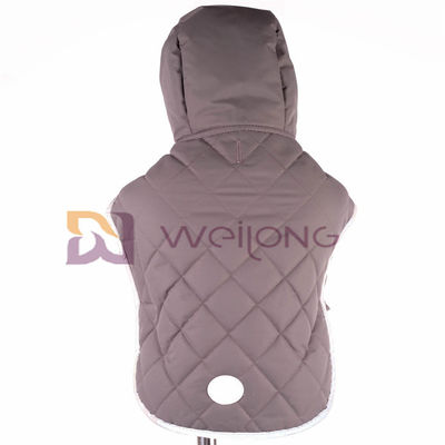 Mantel Anjing Patch Reflektif Dengan Kerudung Velcro Pembukaan Taslan Quilting Pet Jaket