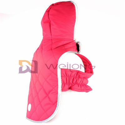 Taslan Quilting Patch Hoodie Reflektif Jaket Anjing Velcro Pembukaan Pet Hoodie