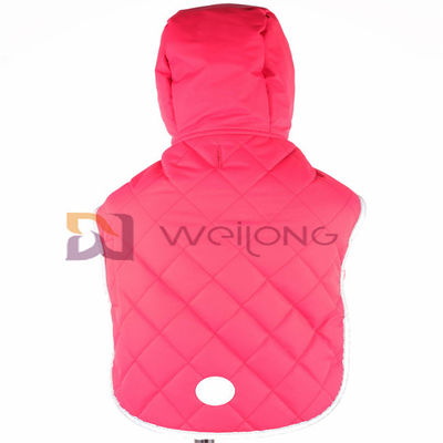 Taslan Quilting Patch Hoodie Reflektif Jaket Anjing Velcro Pembukaan Pet Hoodie
