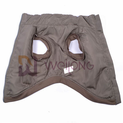Elastisitas yang Baik Ritsleting Perak Berber Fleece Pet Jaket 2*2 RIB Jaket Anjing Tubuh Rendah Untuk Musim Dingin
