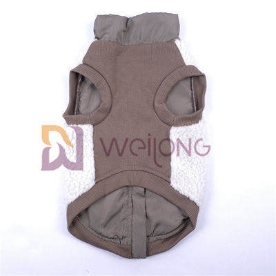 Elastisitas yang Baik Ritsleting Perak Berber Fleece Pet Jaket 2*2 RIB Jaket Anjing Tubuh Rendah Untuk Musim Dingin