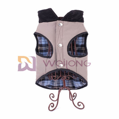 Kelas Atas 100% Katun Kanvas Anjing Jaket Kotak-kotak Saku Kancing Perak Sejati XS S M L XL