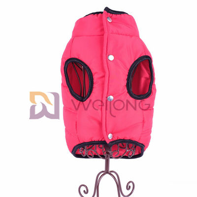 Silver Snaps Pet Jacket Red Pongee Winter Cotton Dog Padded Jacket
