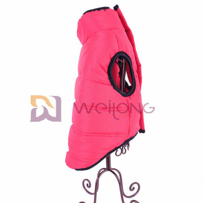 Silver Snaps Pet Jacket Red Pongee Winter Cotton Dog Padded Jacket