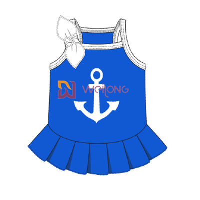 Disesuaikan Cvc Jersey Sailor Anchor Pet Dress Bernapas Anjing Gaun Wanita
