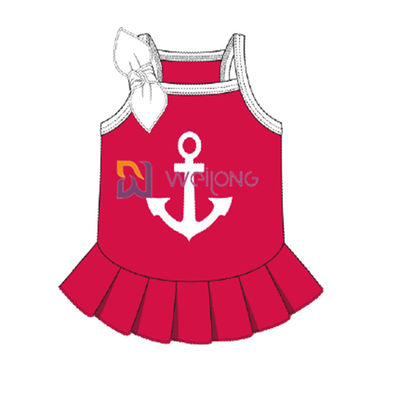 Disesuaikan Cvc Jersey Sailor Anchor Pet Dress Bernapas Anjing Gaun Wanita
