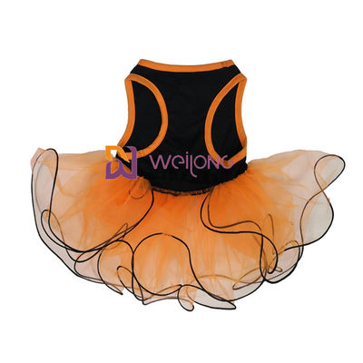 Labu / Tengkorak Tulle Rok Halloween Pet Dress Busur Dekorasi CVC Jersey
