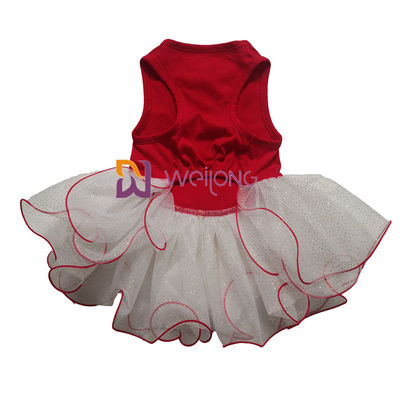 Glitter Tulle Rok Pet Dress Custom Rubber Print Dog Princess Dress