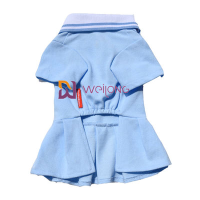 Rajutan Rib Collar Bordir Gaun Hewan Peliharaan Disesuaikan untuk Musim Semi / Musim Panas