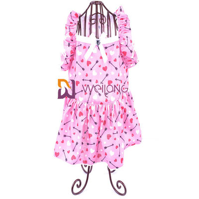 Elastisitas yang baik Busur Digital Print Rok Hewan Peliharaan Bernapas Poly Jersey 180G Rok Anak Anjing Kustom