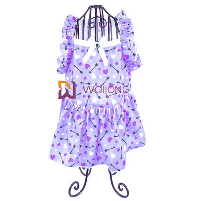 Elastisitas yang baik Busur Digital Print Rok Hewan Peliharaan Bernapas Poly Jersey 180G Rok Anak Anjing Kustom