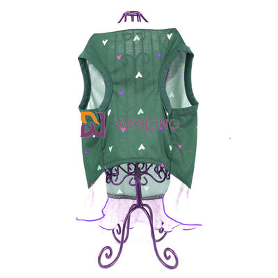 Digital Print Menyulam Pet Dress Love Poly Jersey Kustom Musim Panas Hati Tenun Kerah Anjing Dressing Gown