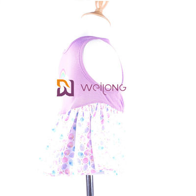 Disesuaikan CVC Jersey Rainbow Pet Dress Digital Print Pongee dog tutu skirt