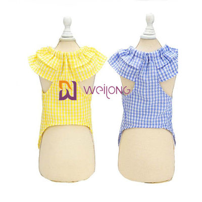 Karet Printing Warna Summer Seersucker Dog Puppy Dress XS S M L XL