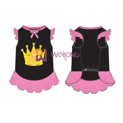 Glitter Print Crown Rok Kustomisasi Gaun Hewan Peliharaan Rok Hewan Peliharaan BSCI / WMT