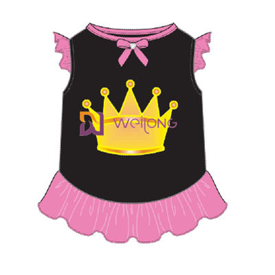 Glitter Print Crown Rok Kustomisasi Gaun Hewan Peliharaan Rok Hewan Peliharaan BSCI / WMT