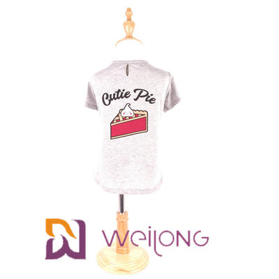 Kaos Musim Semi / Musim Panas yang Dapat Disesuaikan Untuk Anjing Cotton Jersey 180G