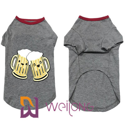 Karet Cetak Beer Glass Elastisitas Greyhound Tee Shirt Untuk Anjing