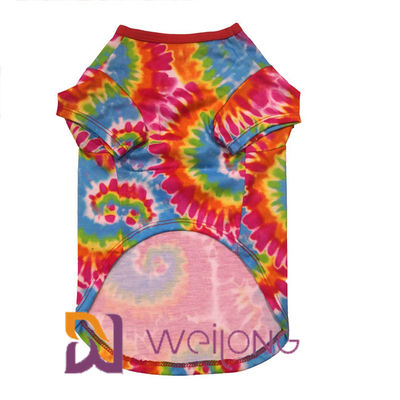 Digital Print Polyester T Shirt Anjing Wajah Tersenyum Untuk Anjing Besar Bernapas