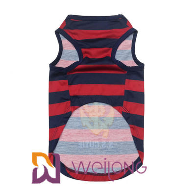 Polyester Customized Rubber Print Stripe Pet T Shirt Kemeja Ulang Tahun Anjing