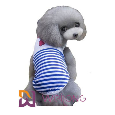 Disesuaikan Digital Print Sailor Anchor Stripe Pet T Shirt Untuk Puppy 100% Cotton