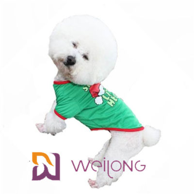 Pola Warna Karet Cetak Kaos Hewan Peliharaan Kaos Natal Anjing yang Disesuaikan