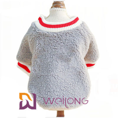 Rib Knit Lengan Pendek Kaos Hewan Peliharaan Tetap Hangat Kaos Sherpa Lembut Untuk Anjing