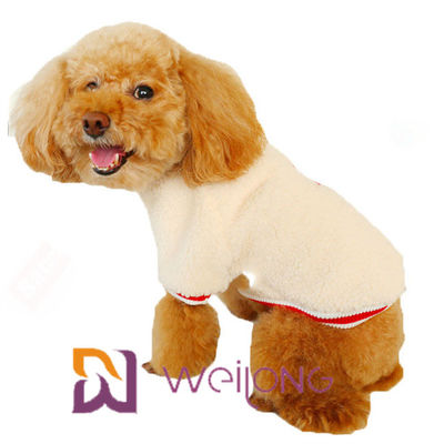 Rib Knit Lengan Pendek Kaos Hewan Peliharaan Tetap Hangat Kaos Sherpa Lembut Untuk Anjing