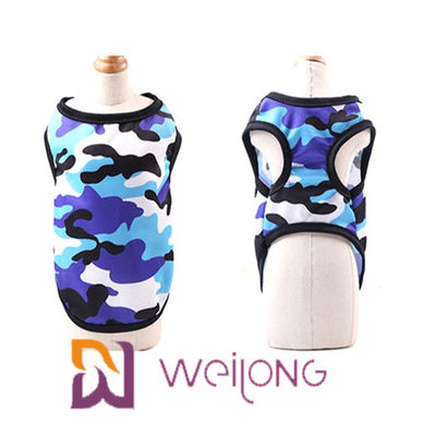 Kemeja Anjing Camo Pakaian Hewan Peliharaan Kaos Polos Tanpa Lengan Warna-warni Mesh Bernapas