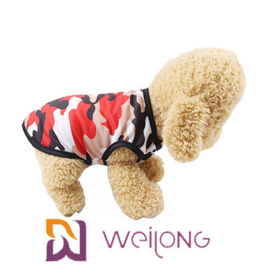 Kemeja Anjing Camo Pakaian Hewan Peliharaan Kaos Polos Tanpa Lengan Warna-warni Mesh Bernapas