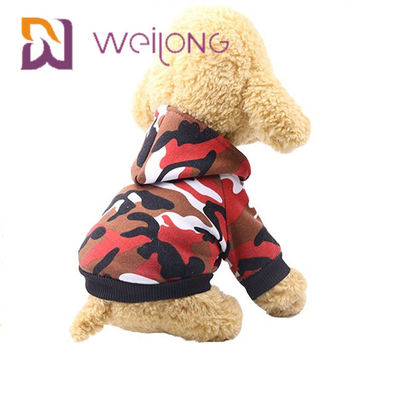 T-Shirt PET Disesuaikan Digital Print Camo Dog Hoodie / Sweatshirt
