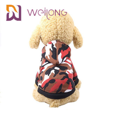 T-Shirt PET Disesuaikan Digital Print Camo Dog Hoodie / Sweatshirt