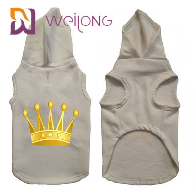 Pola yang Dapat Disesuaikan CVC Cotton Dog Hoodie Dengan Cetakan Karet