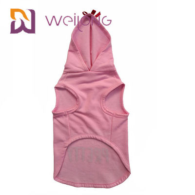 CVC Cotton Sweatshirt Fleece Keep Warm Pink Pet Hoodie Anjing / Kucing