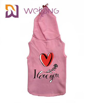 CVC Cotton Sweatshirt Fleece Keep Warm Pink Pet Hoodie Anjing / Kucing
